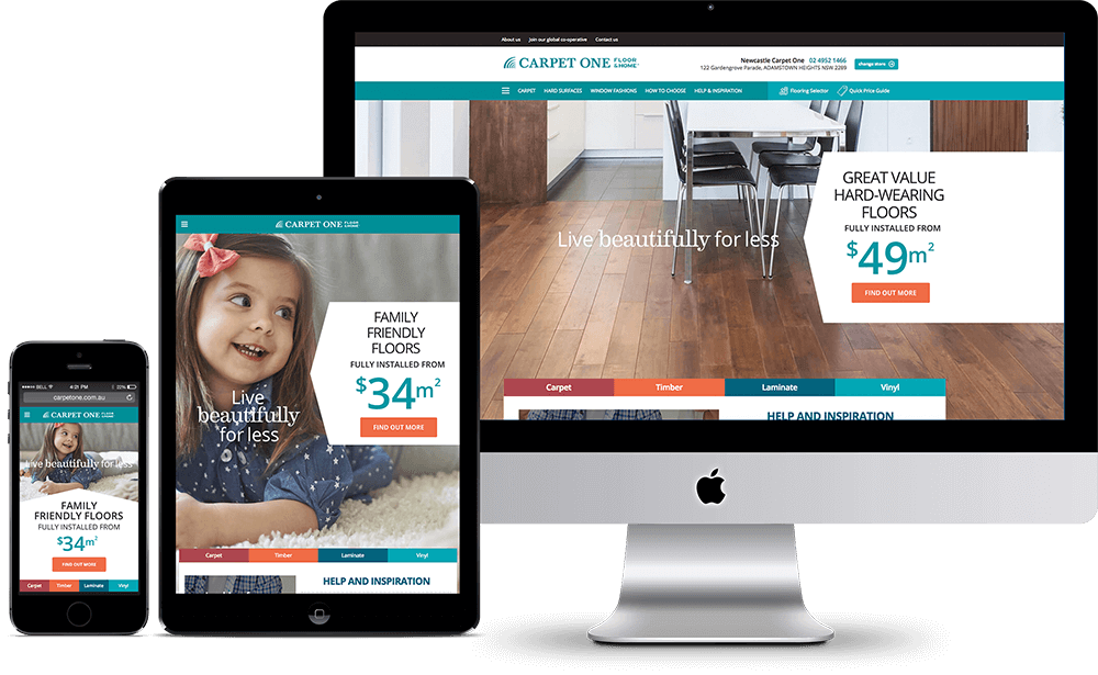 Carpet One responsive website by Mettro