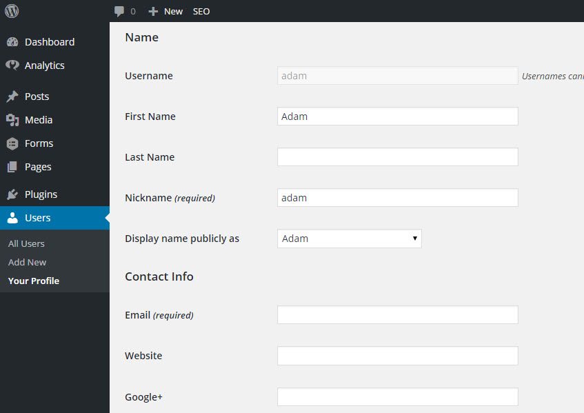 Wordpress Profile -1 