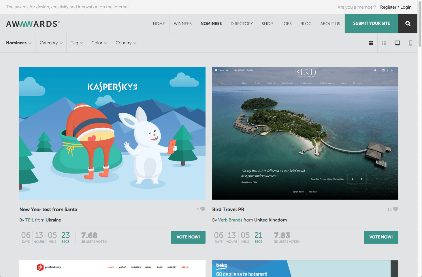 Design Inspiration - Awwwwards