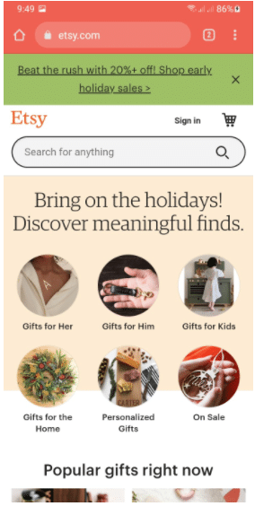 Etsy Mobile UX