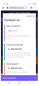 Max Solutions Mobile UX Contact US